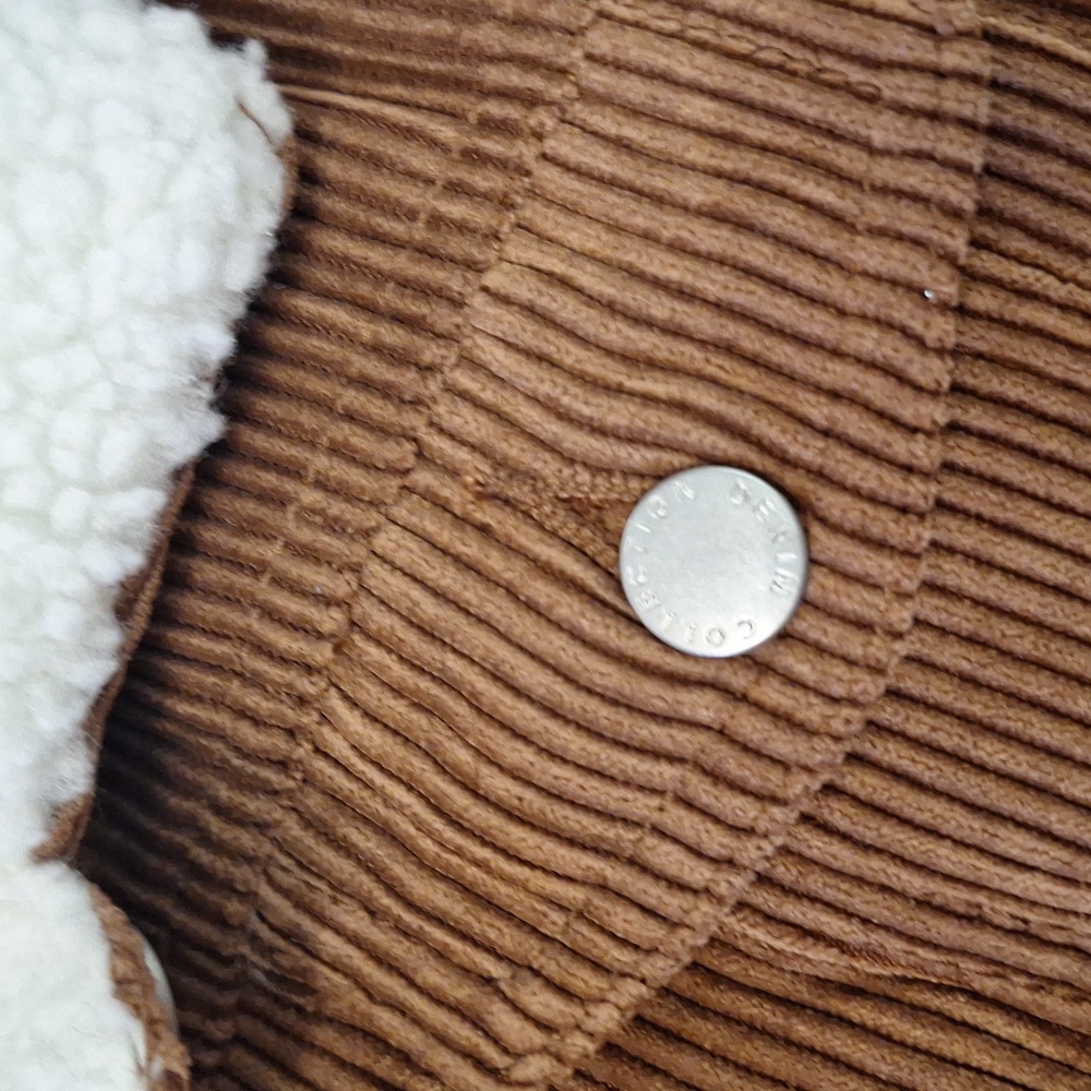3/$20-Brown Corduroy Jacket, Cropped,  Sherpa Collar And Lining, 12, NWOT - Picture 14 of 14